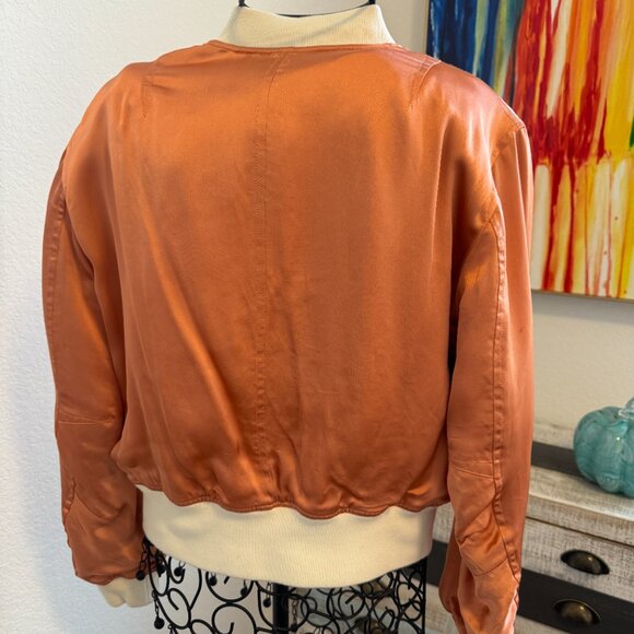 Cute Rag & Bone Salmon Satin Bomber / Baseball Jacket XS - Picture 3 of 10